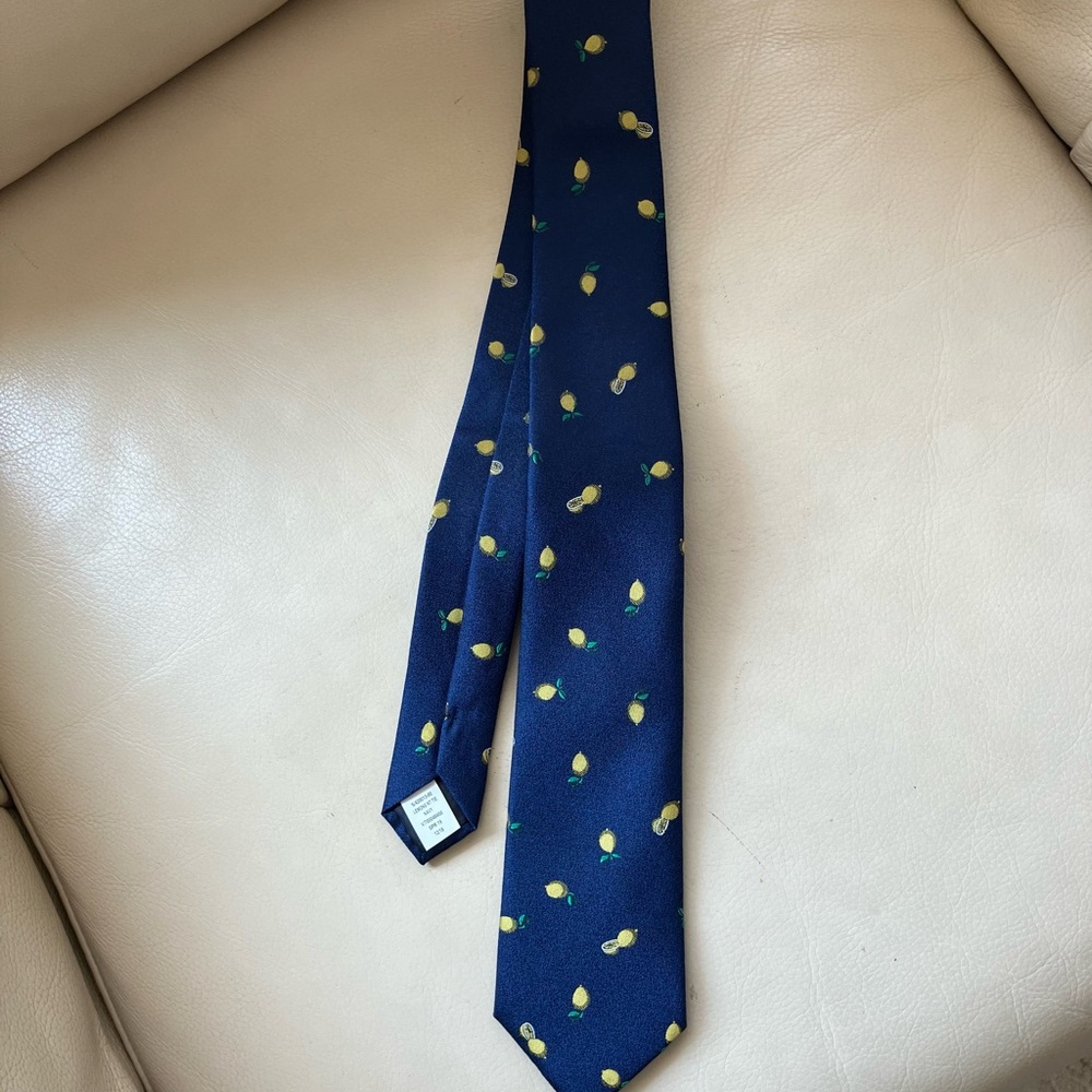 Banana Republic Blue Tie with Lemon Design
